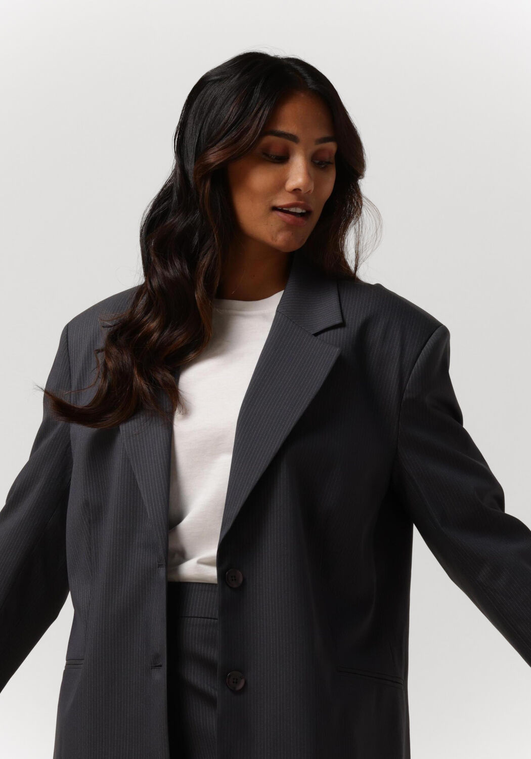 Ladies sales pinstripe blazer