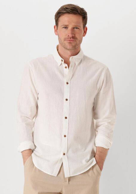 Weiße ANERKJENDT Casual-Oberhemd AKLEIF L/S COT/LINEN SHIRT - large