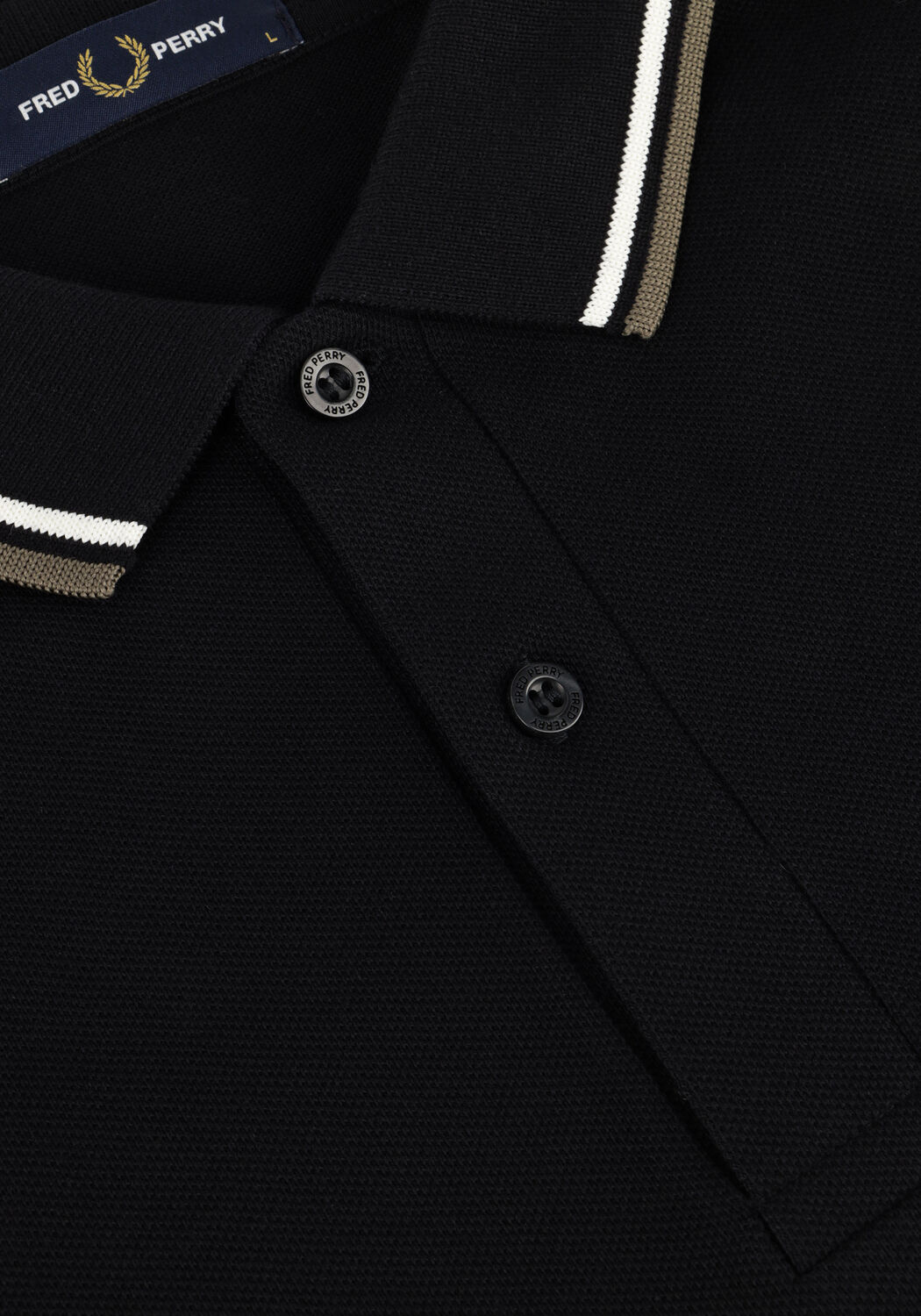 Schwarze FRED PERRY Polo-Shirt TWIN TIPPED FRED PERRY SHIRT LONG SLEEVE - large
