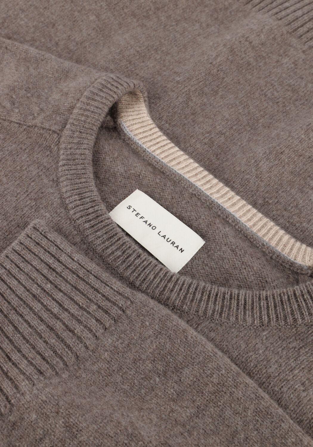 Taupe STEFANO LAURAN Pullover CREW L - large