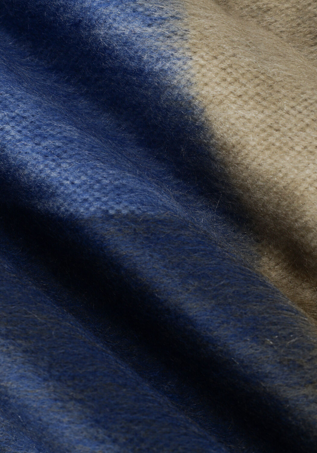 Blaue ALPACA LOCA Schal SCARF BLOCKED - large