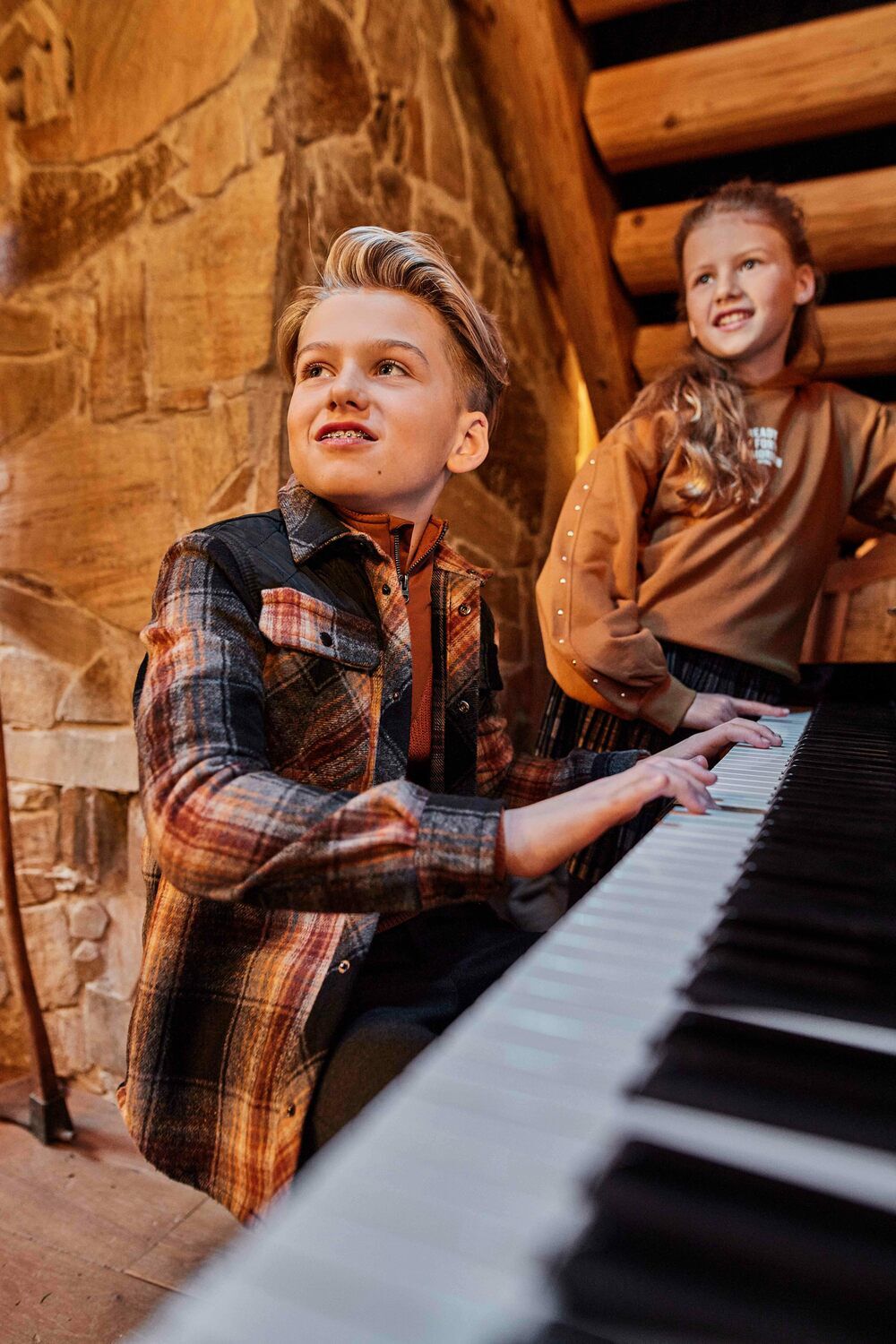 Braune RETOUR Casual-Oberhemd MATHEW - large