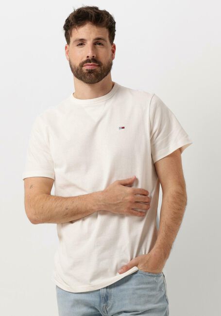 Weiße TOMMY JEANS T-shirt TJM SLIM RIB DETAIL TEE - large