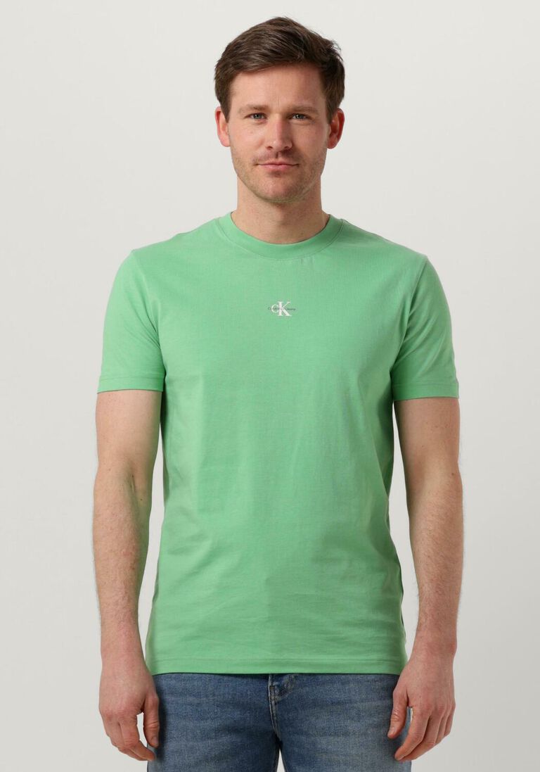 grüne calvin klein t-shirt micro monolgo tee