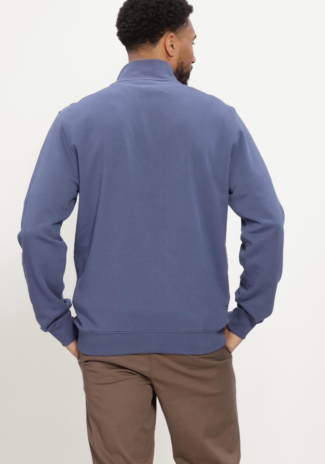 Blaue LYLE & SCOTT Pullover SUPERFINE QUARTER ZIP SWEATSHIRT - large