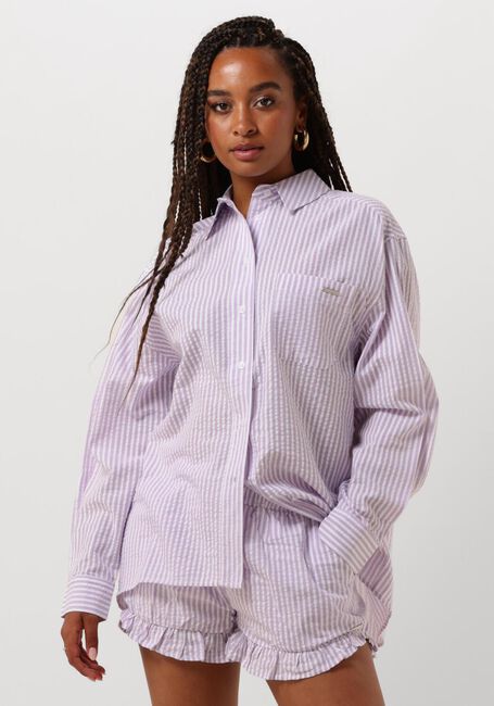 Lila COLOURFUL REBEL Blusen VICKY STRIPED DROPPED SHOULDER BLOUSE - large