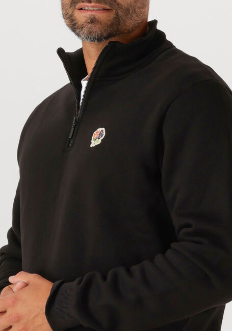 Schwarze LES DEUX Sweatshirt FELIPE PATCH HALF ZIP - large