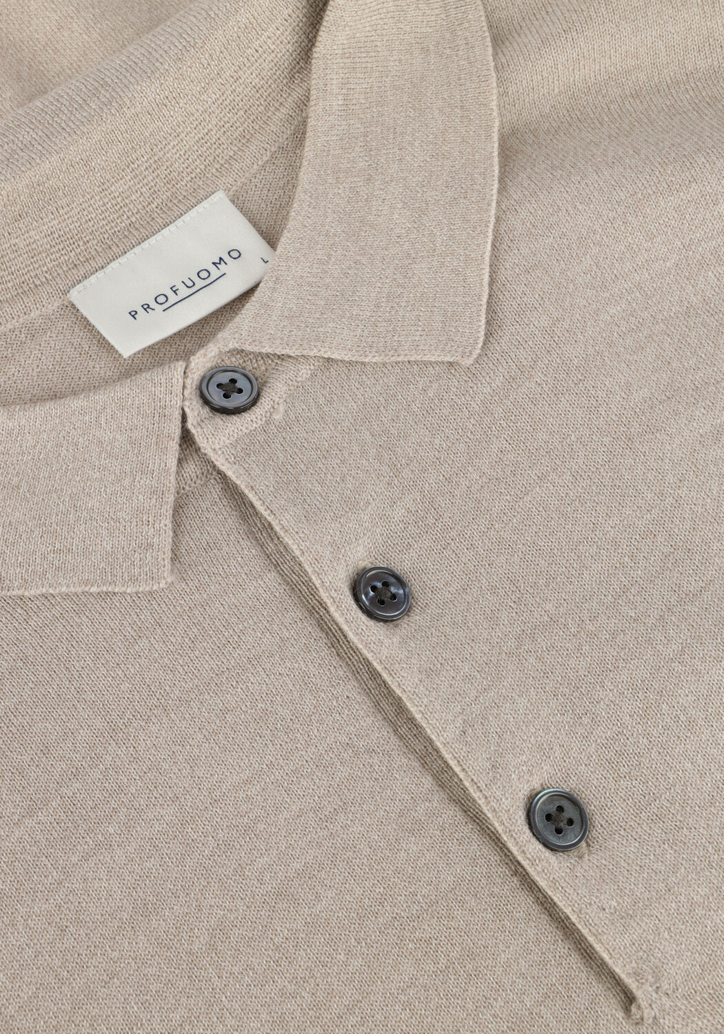 Beige PROFUOMO Polo-Shirt POLO LONG SLEEVE - large