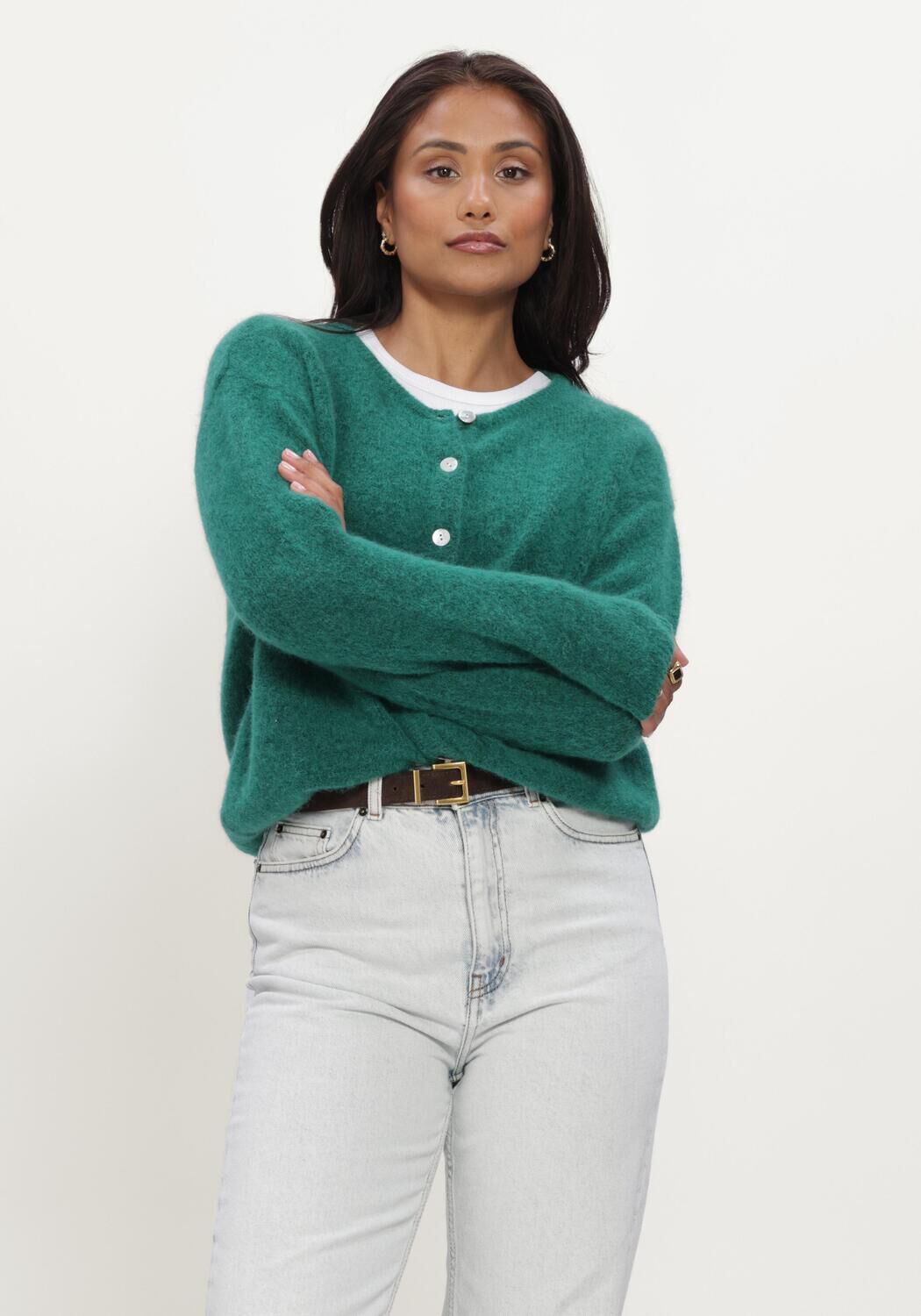 Gr&uuml;ne AMERICAN VINTAGE Strickjacke VITOW - large