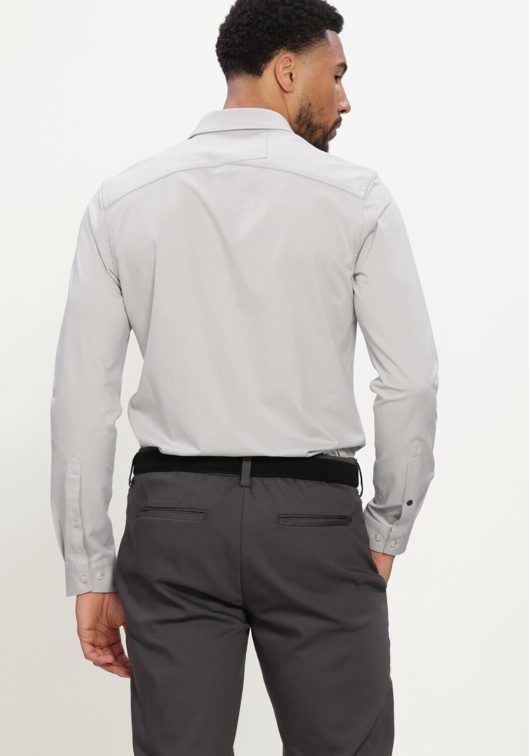 Hellgrau CAST IRON Klassisches Oberhemd LONG SLEEVE SHIRT TWILL JERSEY - large