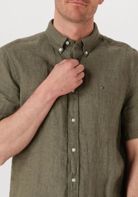 Grüne TOMMY HILFIGER Casual-Oberhemd PIGMENT DYED LINEN RF SHIRT S/S - large