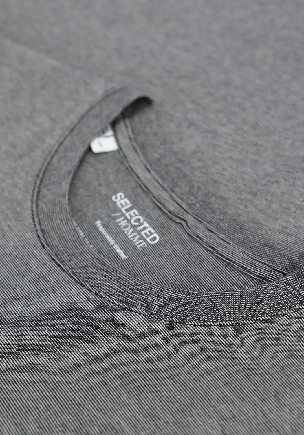 Schwarze SELECTED MEN T-shirt NORMANI180 MINI STRIPE - large