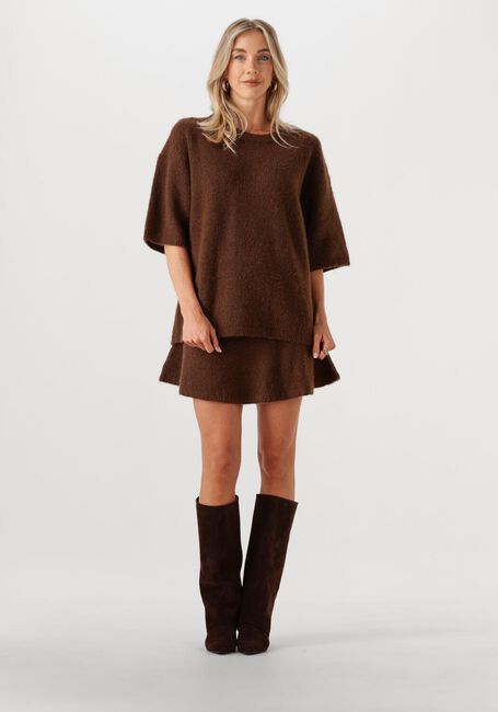 Braune EDITED Pullover KRISTINE WOOL KNIT T-SHIRT - large