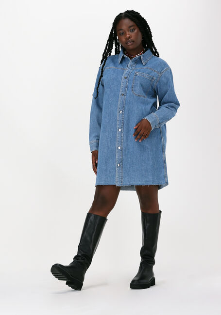 Blaue CALVIN KLEIN Midikleid DAD SHIRT DRESS - large
