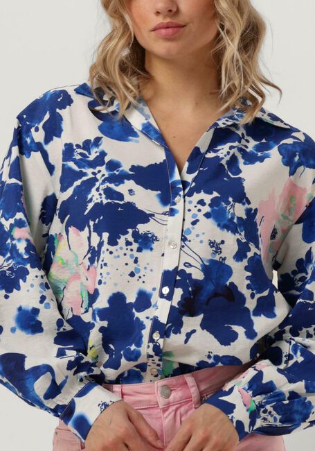 Blaue POM AMSTERDAM Blusen VIOLET CRANE BIRDS BLUE BLOUSE - large