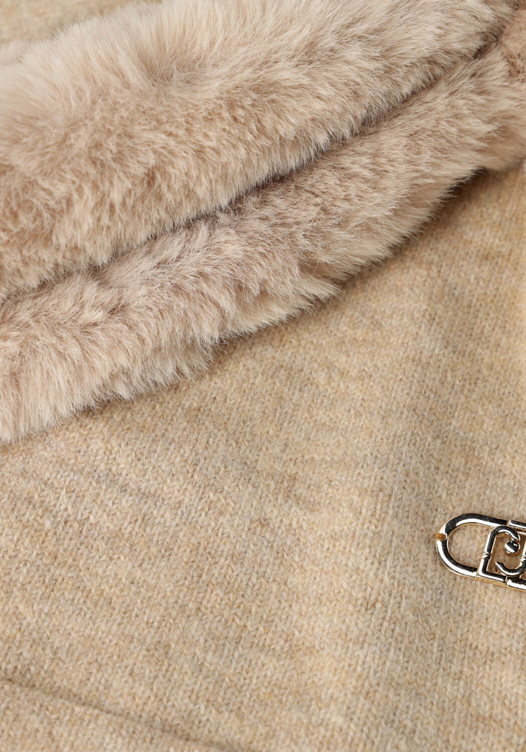 Beige LIU JO M&uuml;tze CAGOULE CON FUR - large