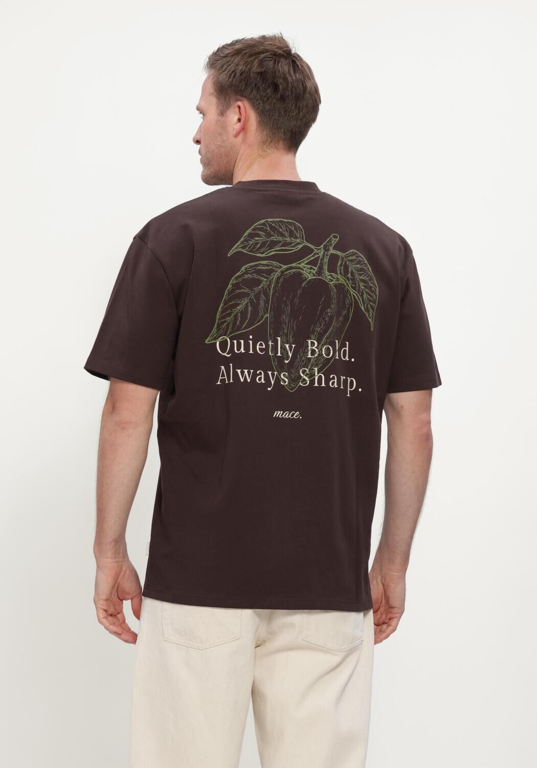 Braune MACED T-shirt M-ALAN - large