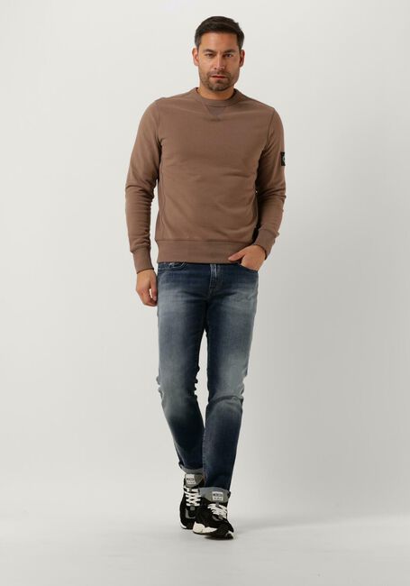 Braune CALVIN KLEIN Pullover MONOLOGO SLEEVE BADGE CN - large