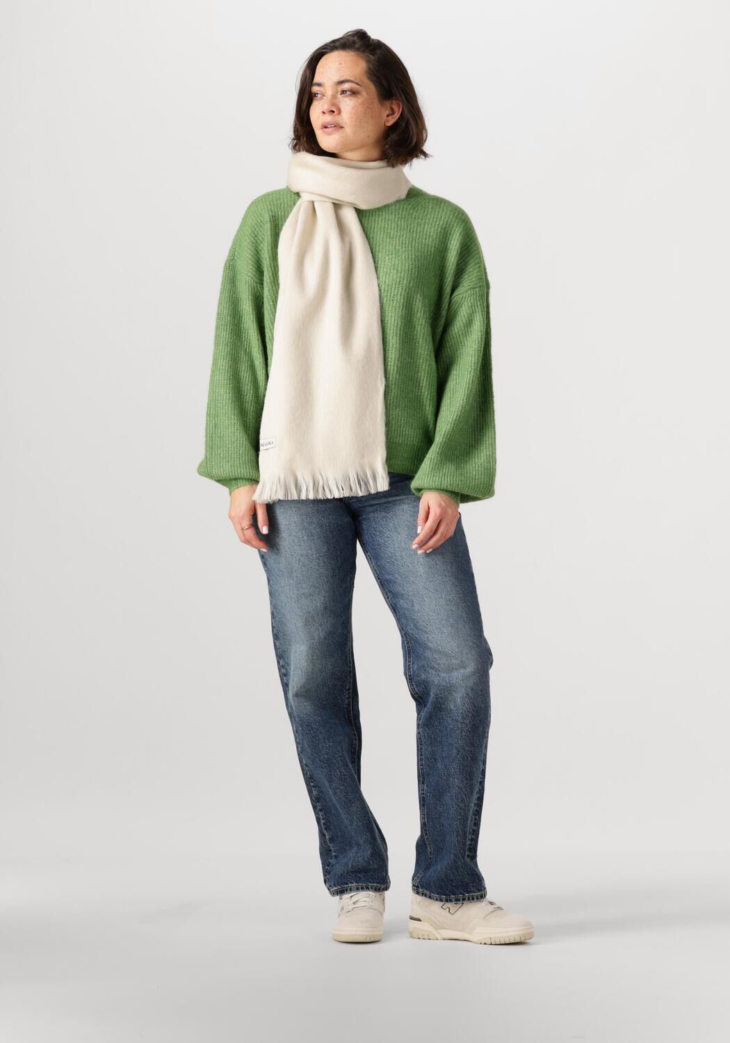 Beige ALPACA LOCA Schal SLIM SCARF - large