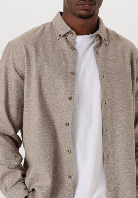 Beige SELECTED HOMME Casual-Oberhemd SLHREGNOAG MIX BDWN LS SHIRT CAMP - large