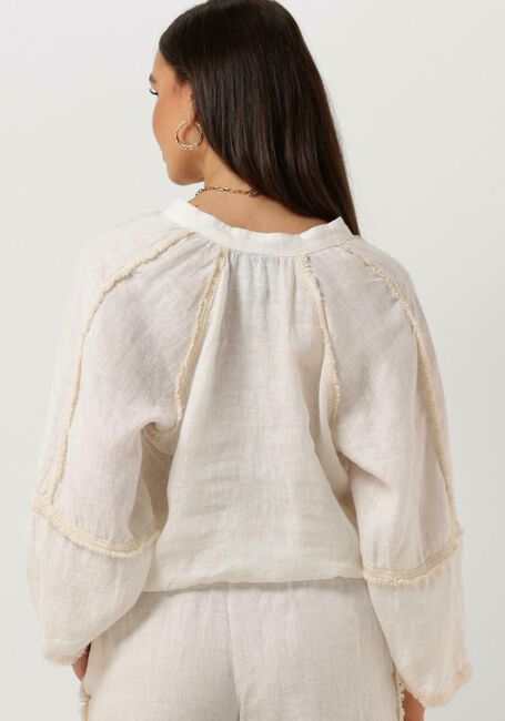 Weiße ACCESS Blusen BLOUSE WITH V AND FRINGES - large