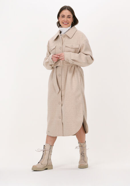 Beige NA-KD Mäntel CHEST POCKET BELTED JACKET - large