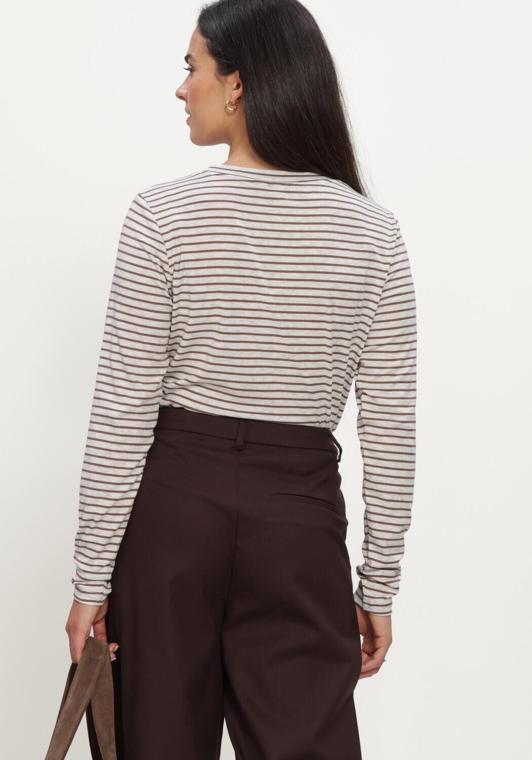 Braune AIMEE THE LABEL Tops & T-shirts ZENOLUCAW6 STRIPED LS - large