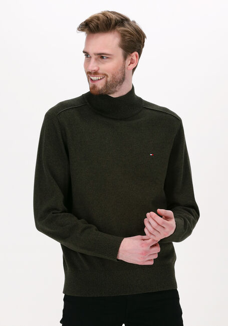 Olive TOMMY HILFIGER Rollkragenpullover MOULINE MOCK NECK - large