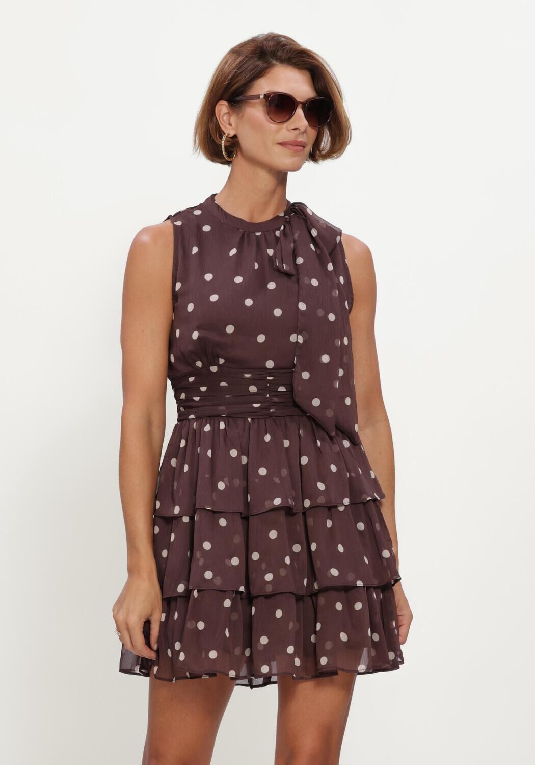 Braune NOTRE-V Kleider MAY BIG DOT DRESS - large
