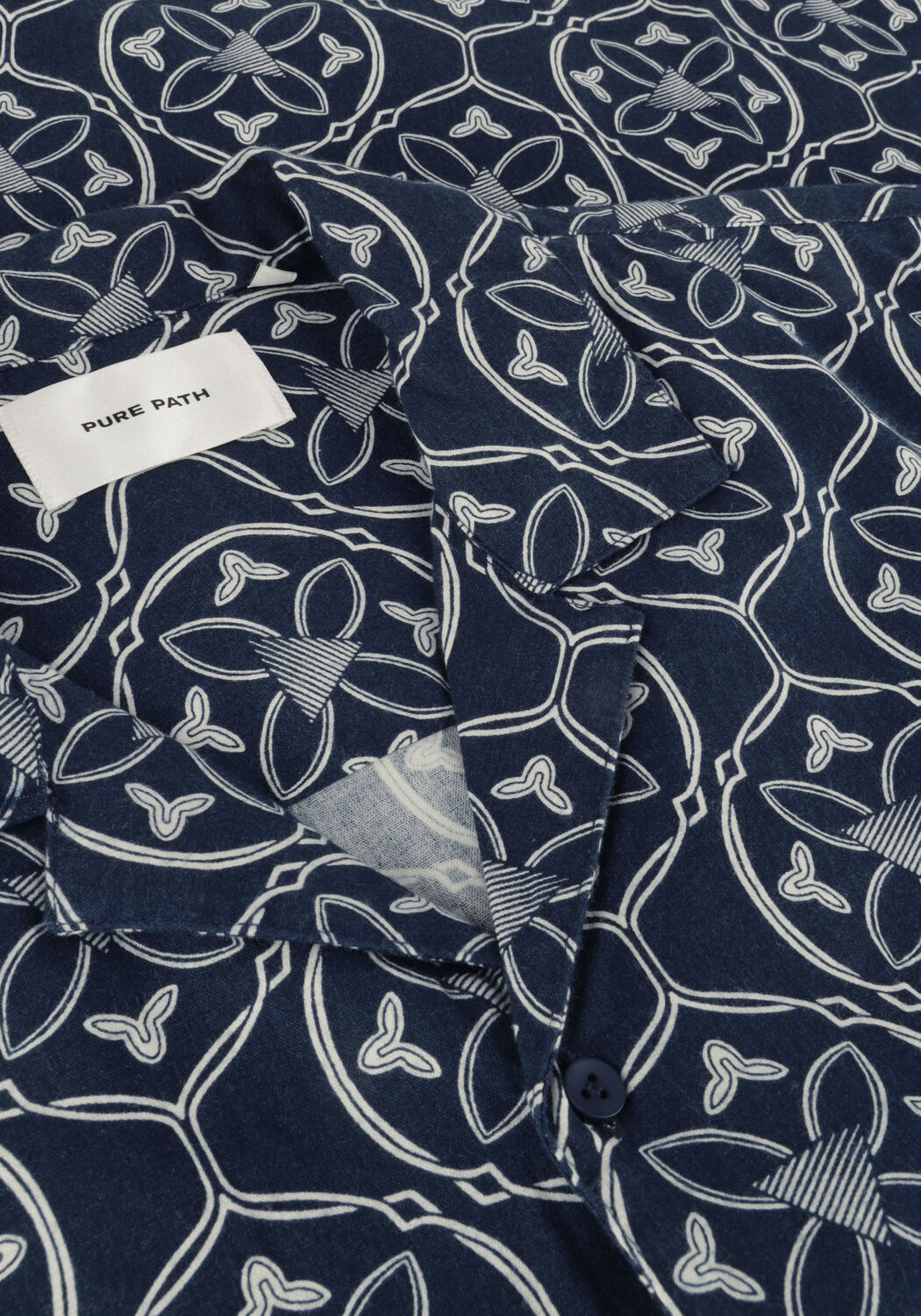 Dunkelblau PURE PATH Casual-Oberhemd SHORTSLEEVE WITH ALL-OVER-PRINT - large