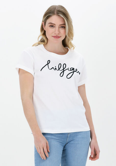 Weiße TOMMY HILFIGER T-shirt RLX HILFIGER SCRIPT C-NK - large