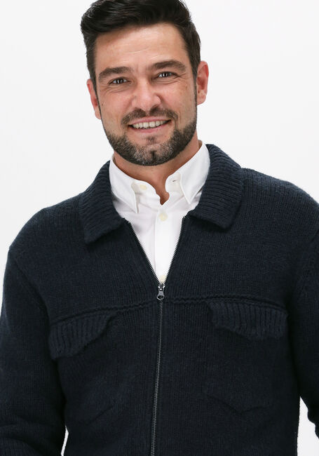 Blaue SELECTED HOMME Strickjacke SLHCASON LS KNIT ZIP CARDIGAN  - large