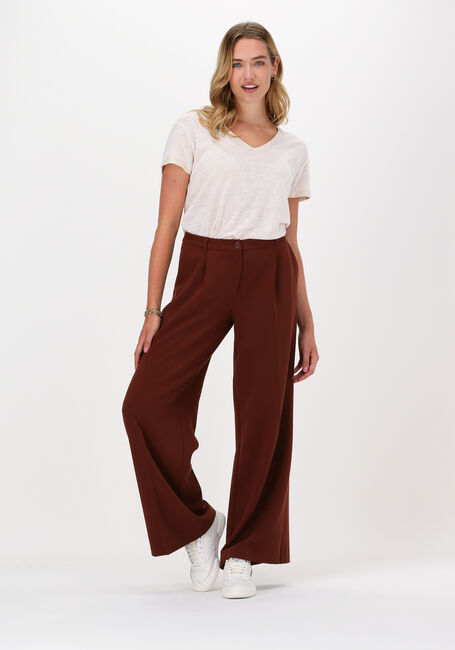 Braune SUMMUM Weite Hose TROUSERS STRUCTURED STRETCH - large