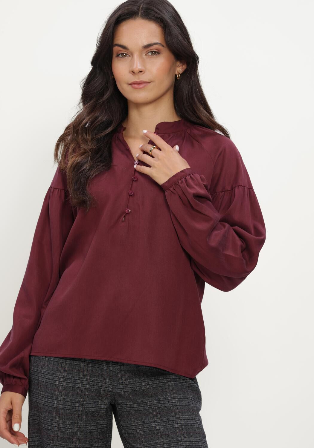 Bordeaux SELECTED WOMEN Blusen SLWDONNA LS SHIRT - large