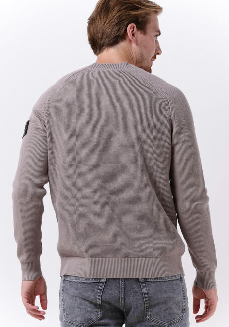 Taupe CALVIN KLEIN Sweatshirt MONOLOGO BADGE SWEATER - large