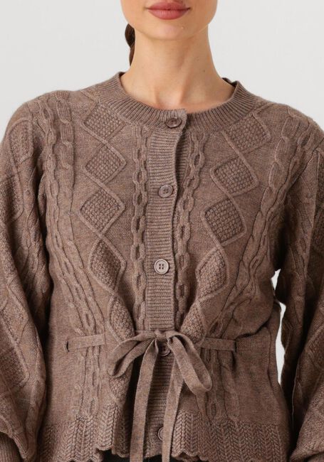 Taupe CO'COUTURE Strickjacke ROW CABLE TIE CARDIGAN - large