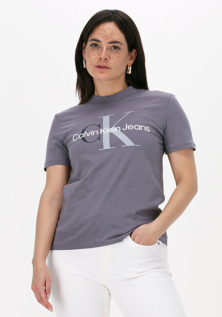 Graue CALVIN KLEIN T-shirt TWO TONE MONOGRAM REGULAR TEE - large