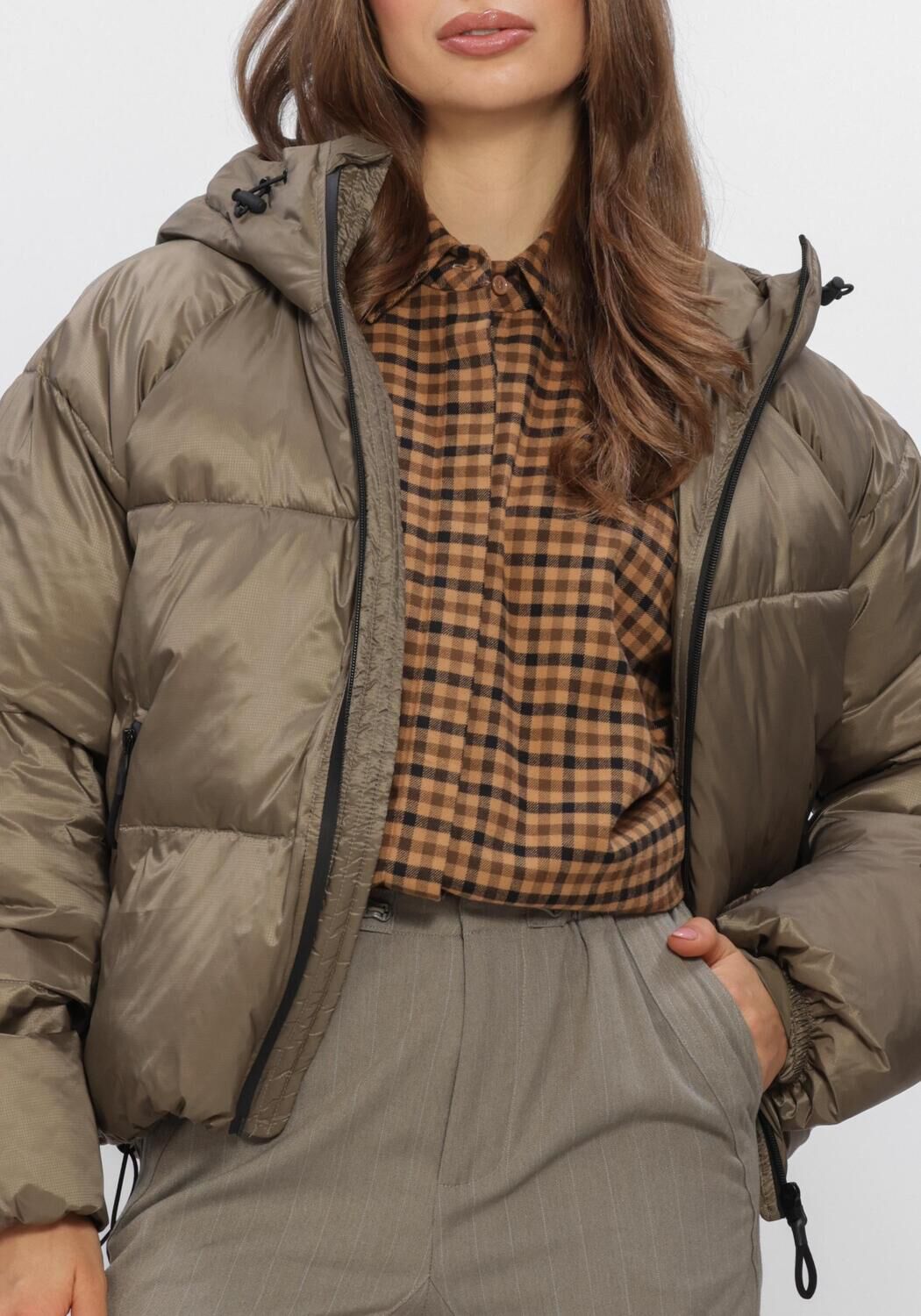 Khaki WITHBLACK Wattierte Jack WBLEMMA SHORT DOWN PUFFER JKT - large