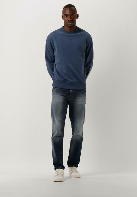 Blaue CALVIN KLEIN Pullover MICRO MONOLOGO CREW NECK - large