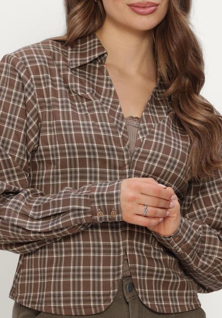 Braune REFINED DEPARTMENT Blusen LADIES WOVEN BLOUSE SMALL CHECK SYD - large
