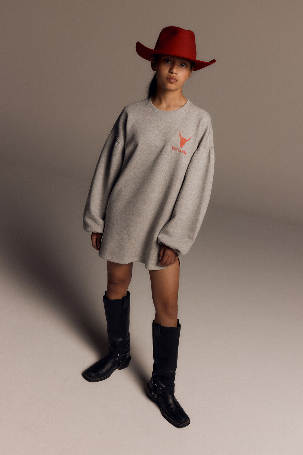 Graue ALIX MINI Minikleid KNITTED SWEATER DRESS - large