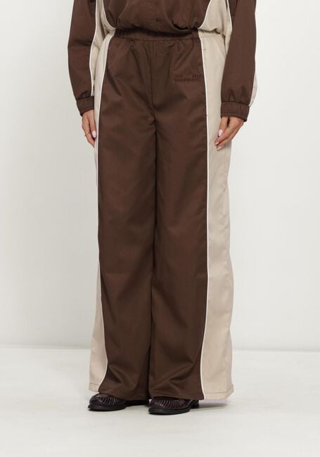 Braune REFINED DEPARTMENT Weite Hose LADIES WOVEN SPORTY WIDE LEG PANTS BLAKIE - large