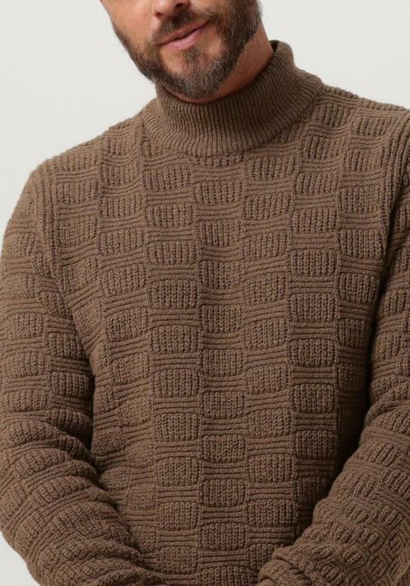 Braune CAST IRON Rollkragenpullover MOCK NECK COTTON SOFT BOUCLE TURTLE - large