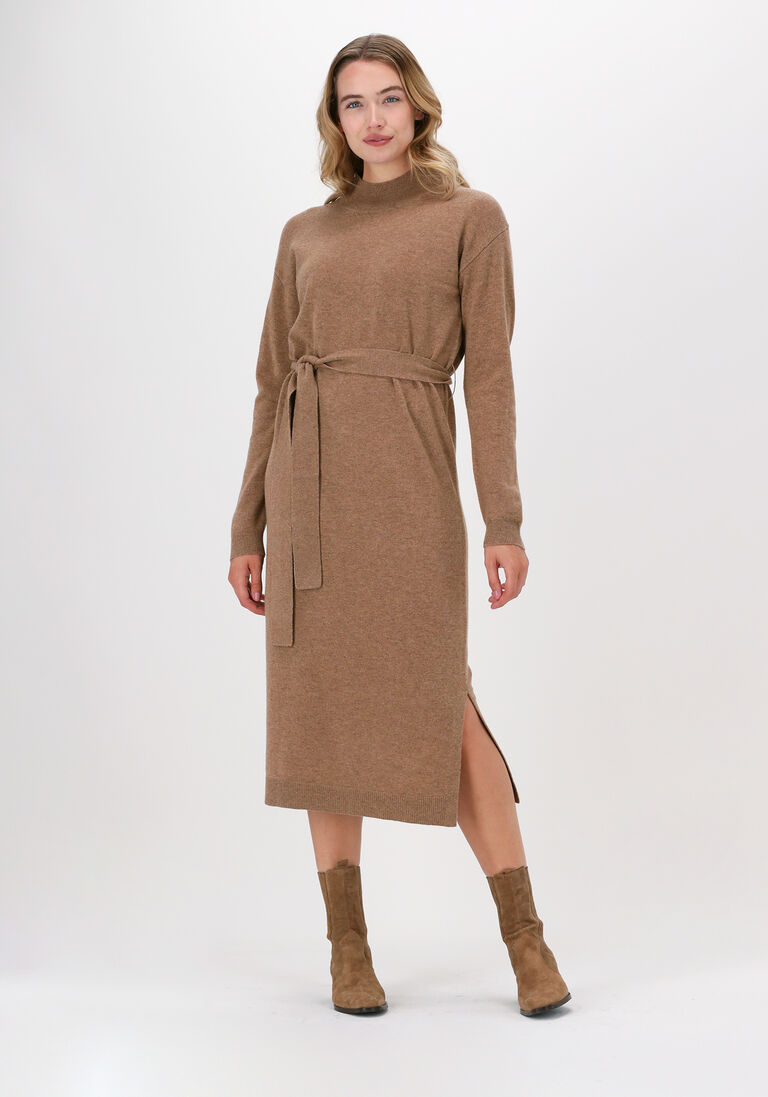 camelfarbene knit-ted midikleid lina dress