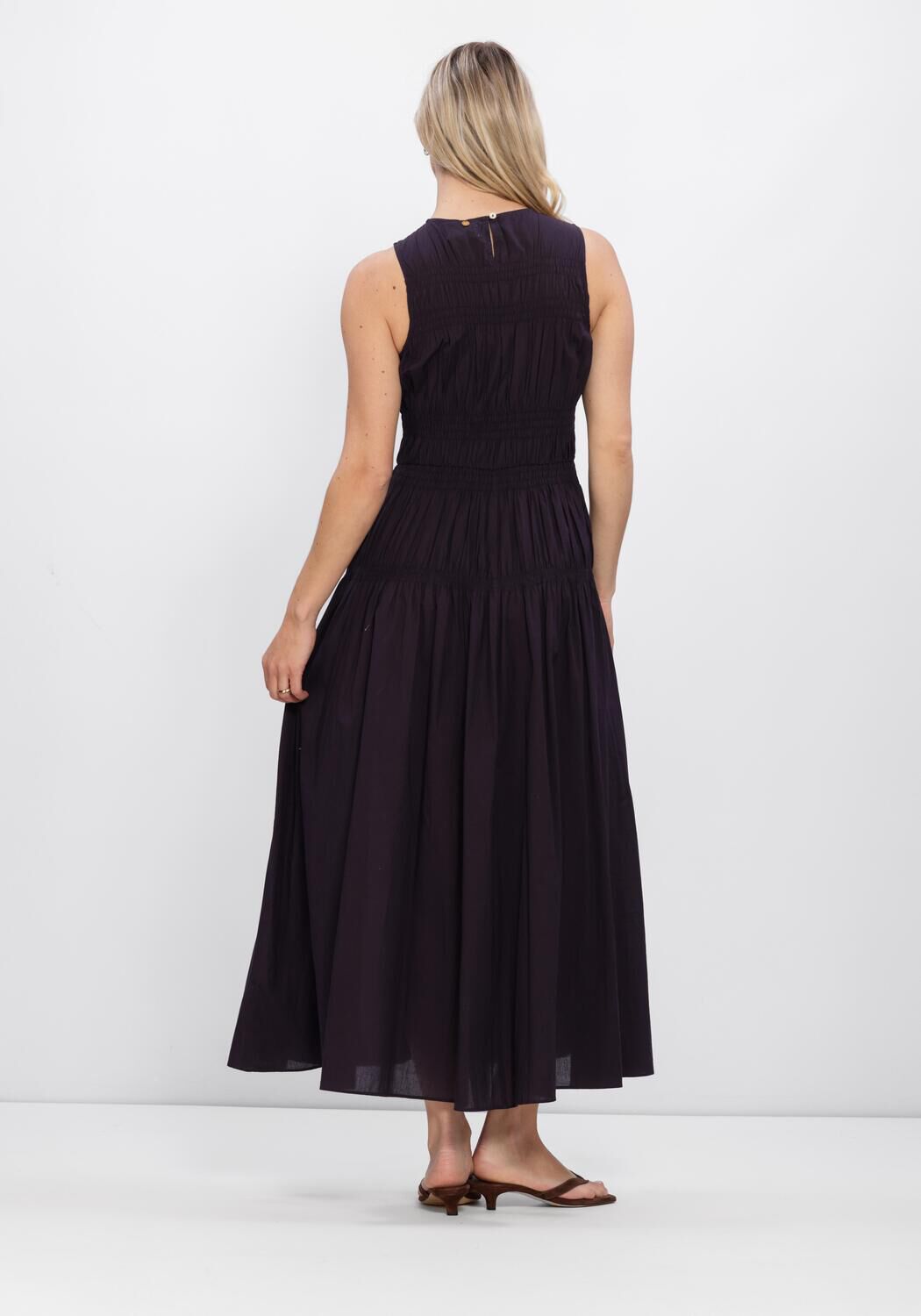 Dunkelblau ANTIK BATIK Maxikleid CAROLINE LONG DRESS - large