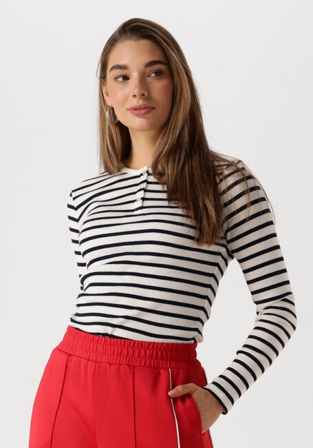 Blaue TOMMY JEANS Tops & T-shirts TJW SLIM BUTTON RIB C-NECK LS EXT - large