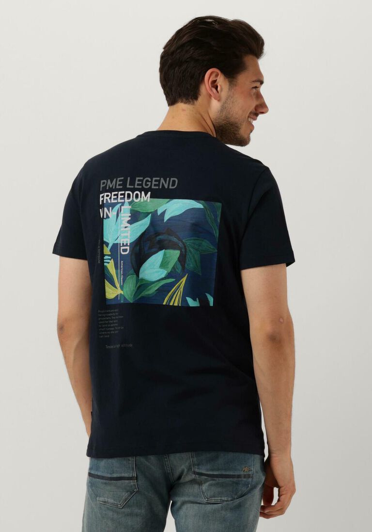 blaue pme legend t-shirt short sleeve r-neck single jersey