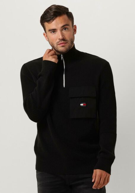 Schwarze TOMMY JEANS Pullover TJM CHECK SHERPA LINED OVERSHIRT - large