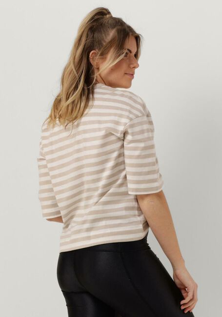 Beige ESM&Eacute; STUDIOS T-shirt SIGNE STRIPED BOXY T-SHIRT - GOTS - large