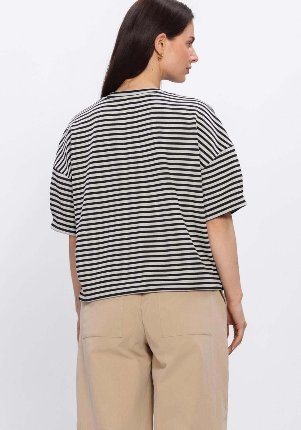 Schwarze SUMMUM T-shirt TOP STRIPED SCUBA - large